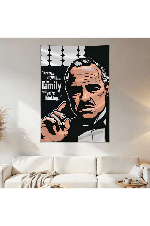 The Godfather Duvar Örtüsü Duvar Halısı Birinci Kalite Saten Kumaş Poster - 1