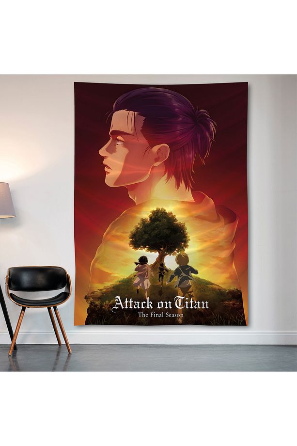 Attack On Titan Duvar Örtüsü Duvar Halısı Birinci Kalite Saten Kumaş Poster - 2
