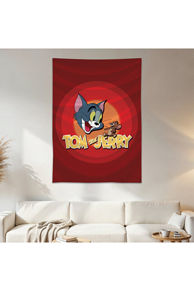Tom and Jerry Wall Cloth Wall Carpet First Quality Satin Fabric Poster