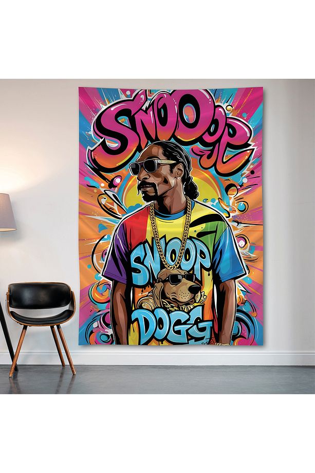 Snoop Dogg Duvar Örtüsü Duvar Halısı Birinci Kalite Saten Kumaş Poster - 2