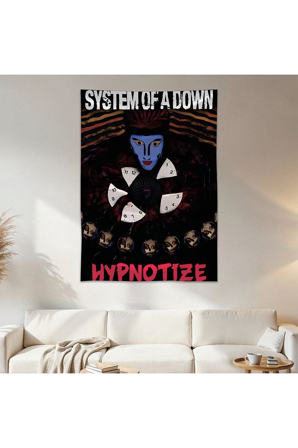 System Of A Down Duvar Örtüsü Duvar Halısı Birinci Kalite Saten Kumaş Poster - 1