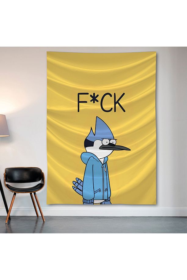 Regular Show Duvar Örtüsü Duvar Halısı Birinci Kalite Saten Kumaş Poster - 2