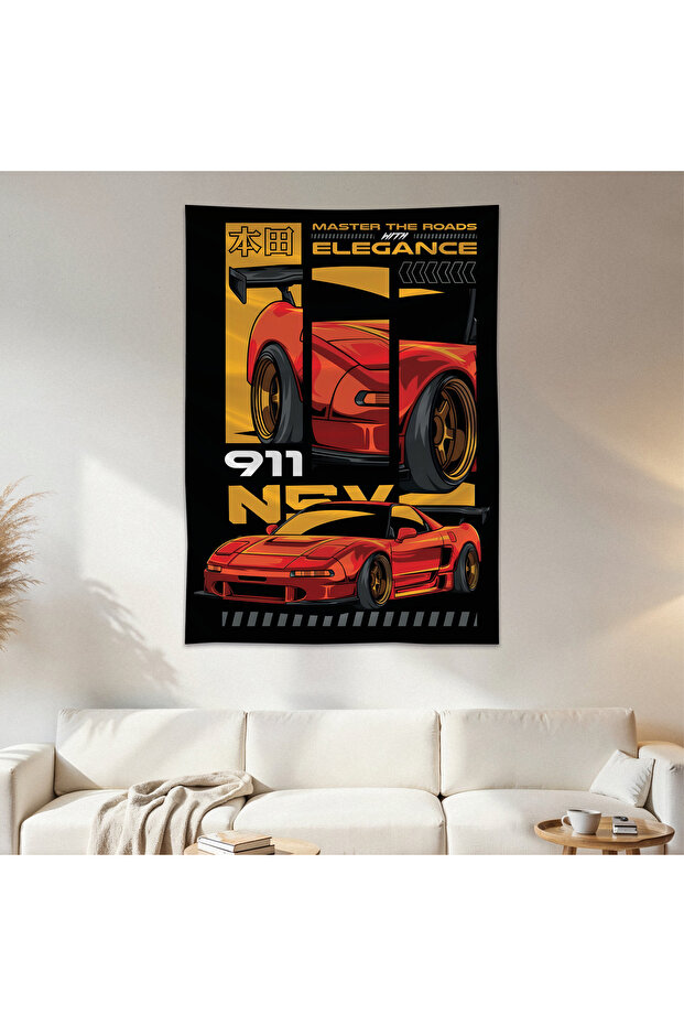 Jdm Nsx Wall Drape Wall Tapestry First Quality Satin Fabric Poster