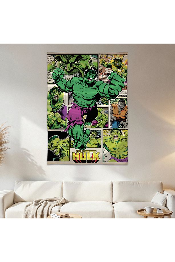 Hulk Duvar Örtüsü Duvar Halısı Birinci Kalite Saten Kumaş Poster - 1