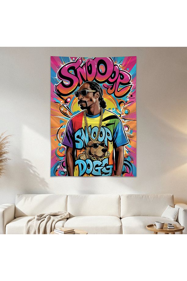 Snoop Dogg Duvar Örtüsü Duvar Halısı Birinci Kalite Saten Kumaş Poster - 1