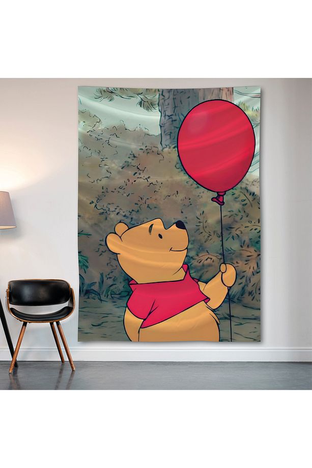 Winnie The Pooh Duvar Örtüsü Duvar Halısı Birinci Kalite Saten Kumaş Poster - 2