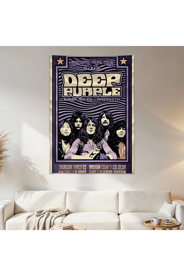 Deep Purple Duvar Örtüsü Duvar Halısı Birinci Kalite Saten Kumaş Poster - 1