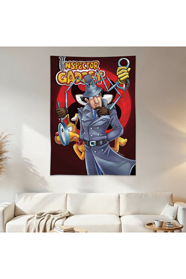 Detective Gadget Wall Cloth Wall Tapestry First Quality Satin Fabric Poster