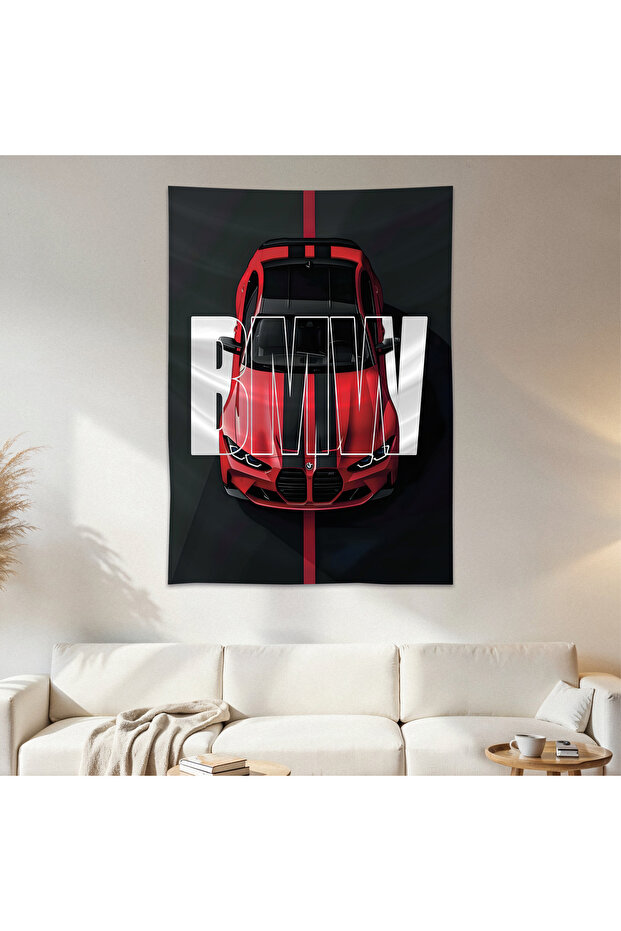 Bmw Wall Cloth Wall Tapestry First Quality Satin Fabric Poster