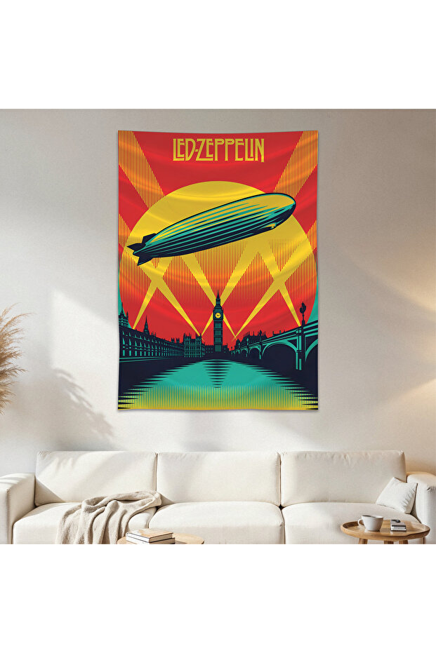 Led Zeppelin Wall Drape Wall Tapestry First Quality Satin Fabric Poster