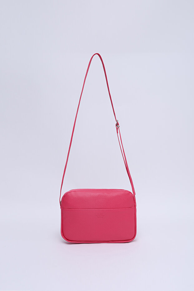 Fuchsia Shk22 Single Zipper Front Pocket Adjustable Cross Strap Women's Mini Urban Shoulder Bag L:16 E:20