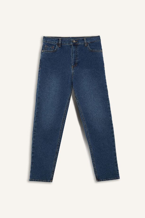 Erkek Çocuk Loose Fit Düz Paça Basic Düz Jean Pantolon C3698a824wn - 6