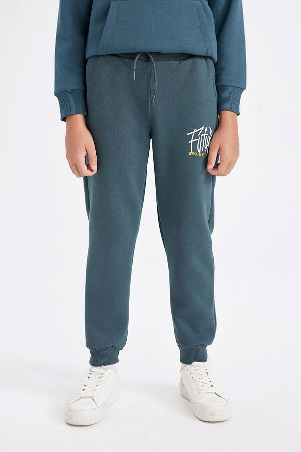 Erkek Çocuk Baskılı Beli Paçası Lastikli Cepli Kalın Jogger Eşofman Altı C8616a824wn - 5
