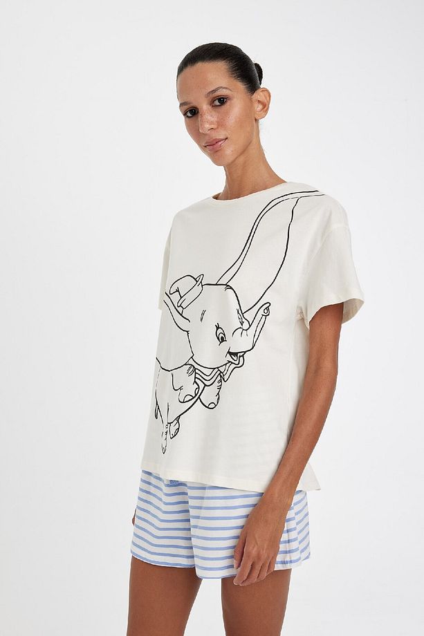Fall In Love Disney Dumbo Pijama Takımı Regular Fit Kısa Kollu Üst Şort Alt D4473ax24hs - 3