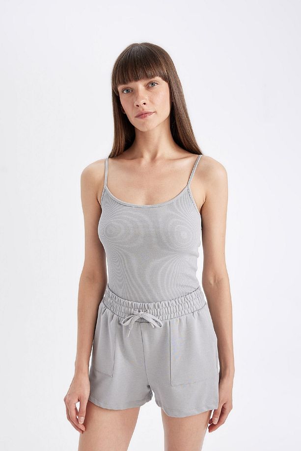 Regular Fit Yuvarlak Yaka Fitilli Kaşkorse Basic Düz Atlet D3326ax24sm - 1