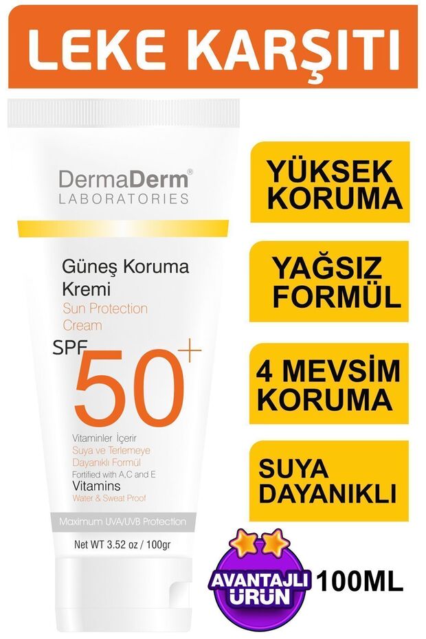 5 Adet Bitkisel Güneş Kremi Spf +50 100 Gr - 5
