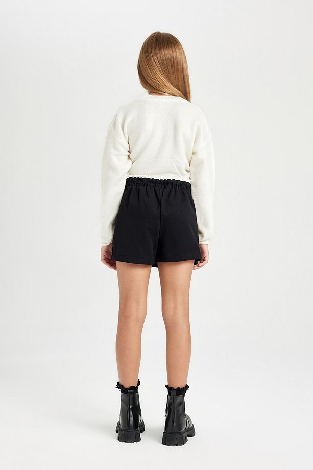 Kız Çocuk Basic Düz Gabardin Pileli Siyah Şort Etek D3213a824wn - 5