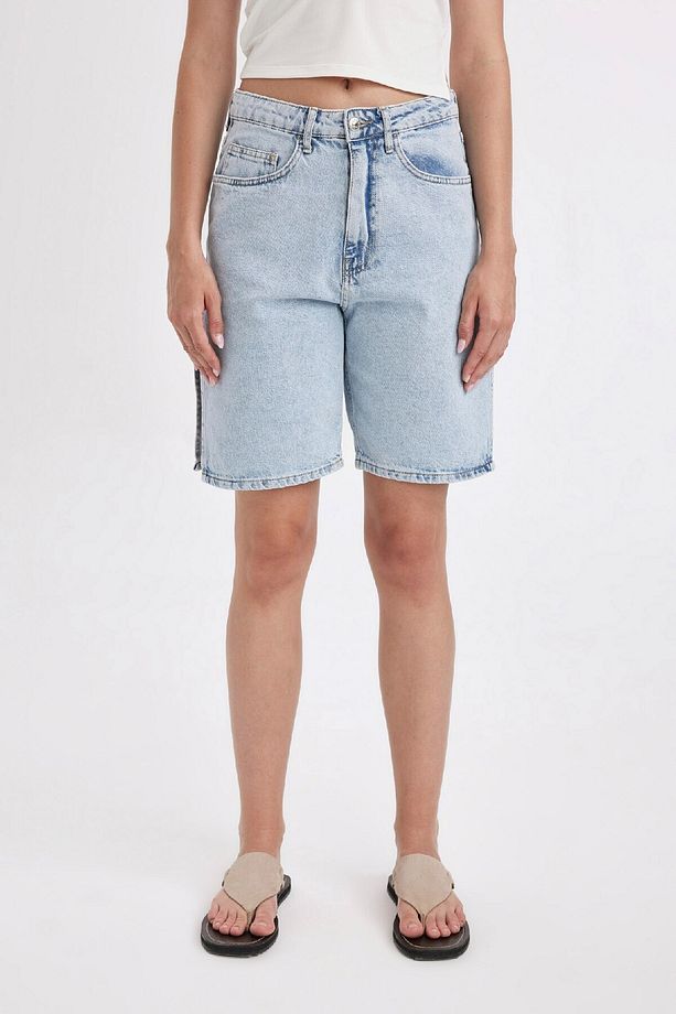 Yüksek Bel Jean Bermuda Şort D4580ax24hs - 1