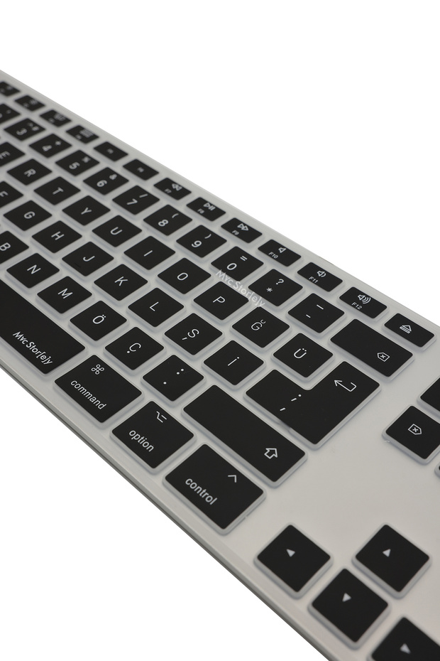 Apple Magic Keyboard-1 Kılıf Klavye Koruyucu Türkçe Q Baskılı (UK-US) A1243 Kablolu Model Ile Uyumlu - 3