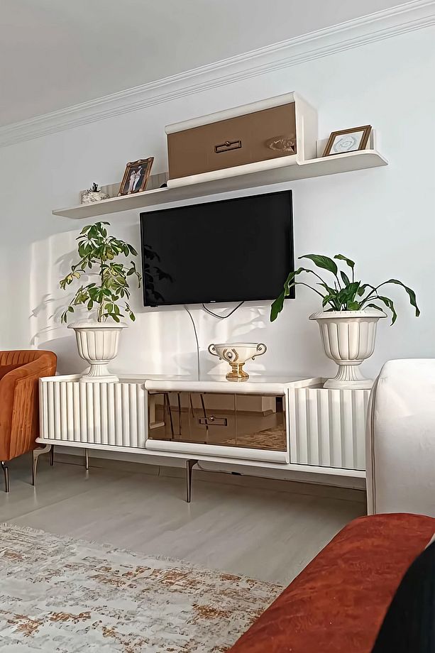 2 Adet 6 Litre Nergiz Saksı Seti Kırık Beyaz Ayaklı Plastik Çiçek Saksısı Set - 5
