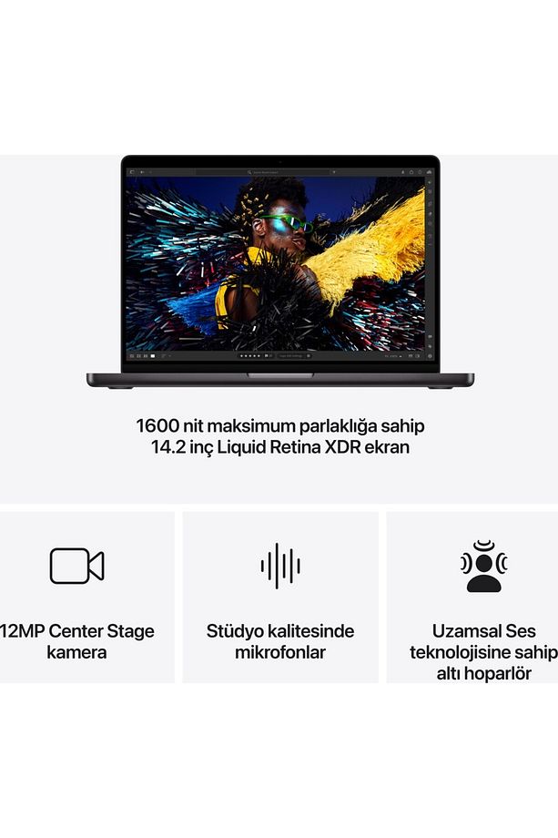 Macbook Pro M4 Max 40C GPU 128GB 1TB SSD Macos 14" Taşınabilir Bilgisayar Uzay Siyahı Z1FG00187 - 5