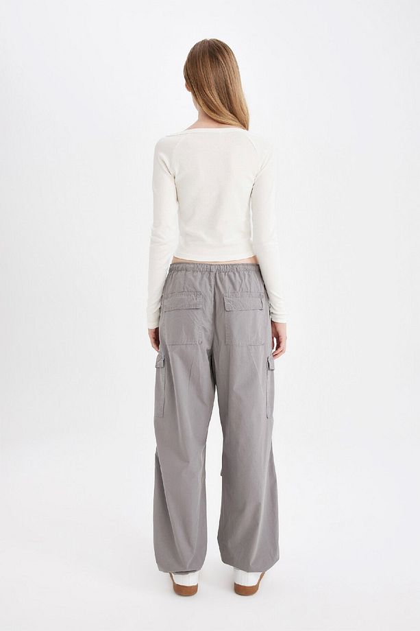 Coool Paraşüt Poplin Pantolon Basic Düz Cepli Beli Lastikli A6266ax24au - 7