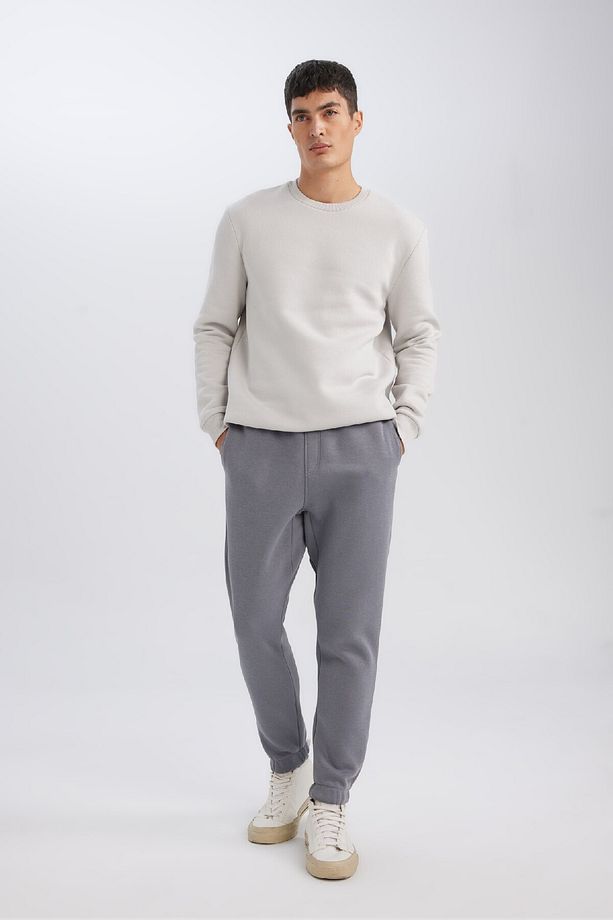 Relax Fit Kalın Jogger Eşofman Altı Basic Düz Beli Bağcıklı Lastikli Paça Cepli U7438az24au - 3