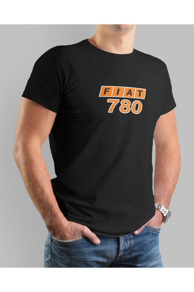 Fiat 780 Tractor Printed Crew Neck T-Shirt -Tm2022