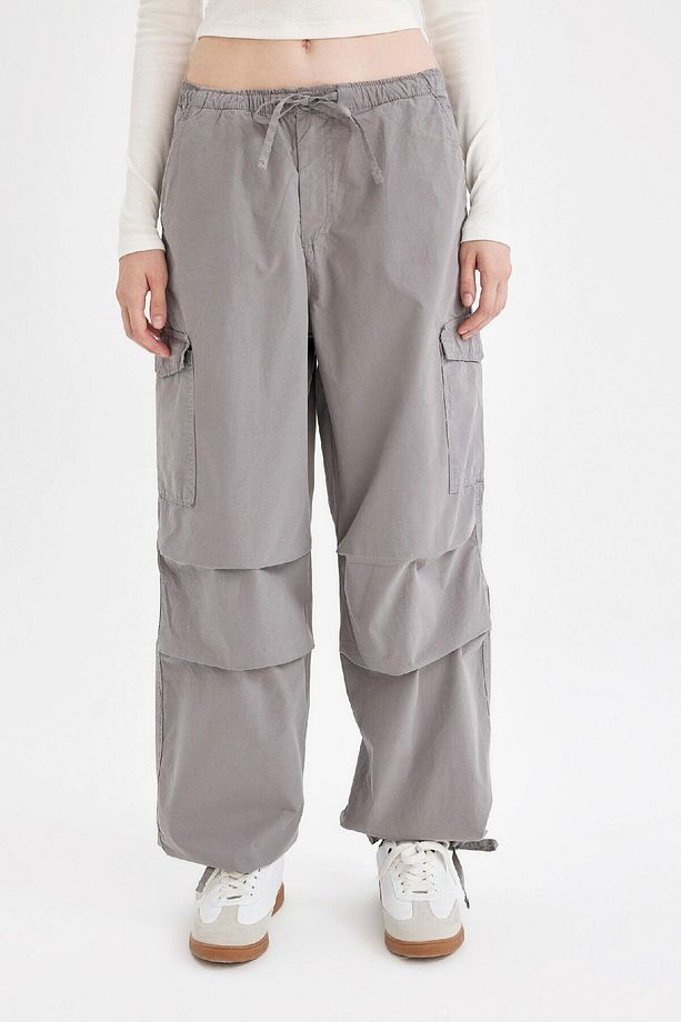 Coool Paraşüt Poplin Pantolon Basic Düz Cepli Beli Lastikli A6266ax24au - 1