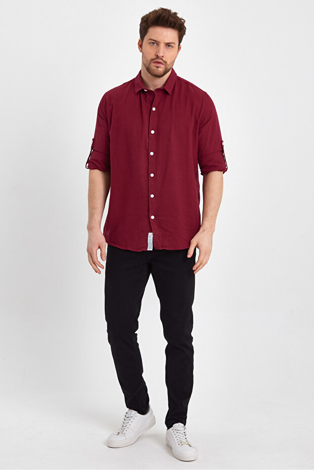 Keten Basic Gömlek AE-Y13007LNS - 4