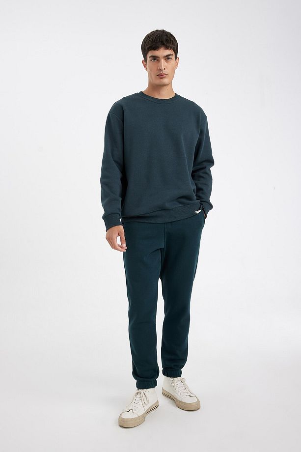 Relax Fit Kalın Jogger Eşofman Altı Basic Düz Beli Bağcıklı Lastikli Paça Cepli U7438az24au - 4