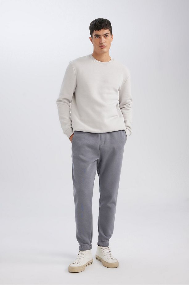 Relax Fit Kalın Jogger Eşofman Altı Basic Düz Beli Bağcıklı Lastikli Paça Cepli U7438az24au - 2