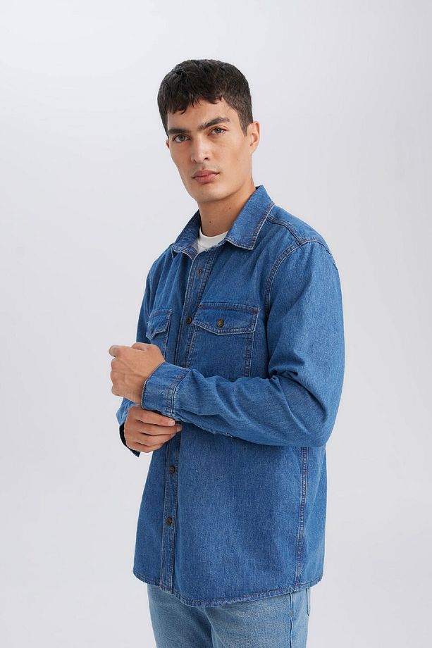 Regular Fit Uzun Kollu Jean Gömlek D5389ax24au - 4