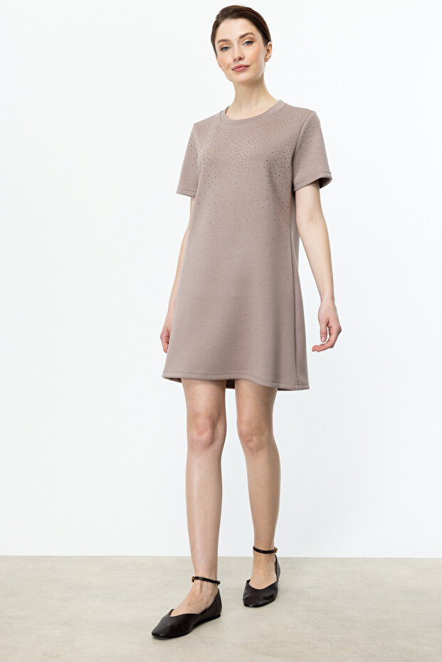 Taşlı Mini Boy Elbise - 6