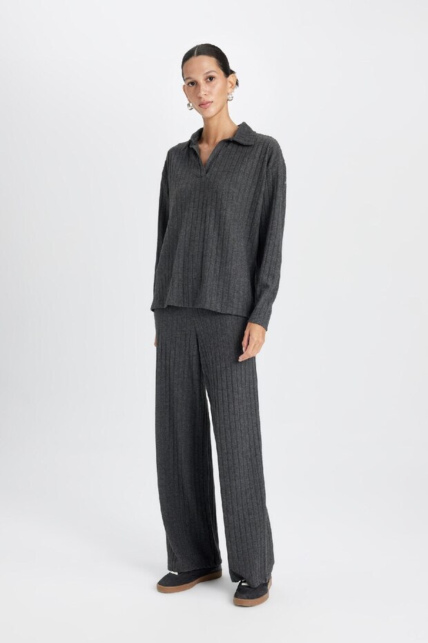 Normal Bel Eşofman Altı Fitilli Kaşkorse Kumaş Basic Düz B2405ax24au - 2