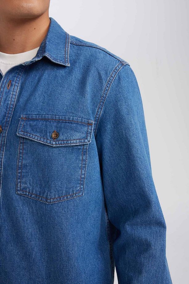 Regular Fit Uzun Kollu Jean Gömlek D5389ax24au - 5