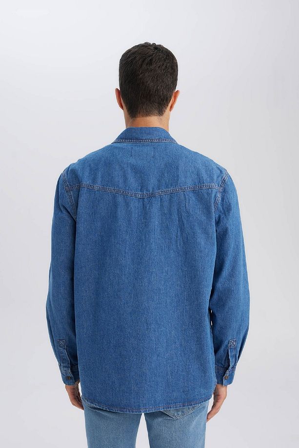 Regular Fit Uzun Kollu Jean Gömlek D5389ax24au - 6