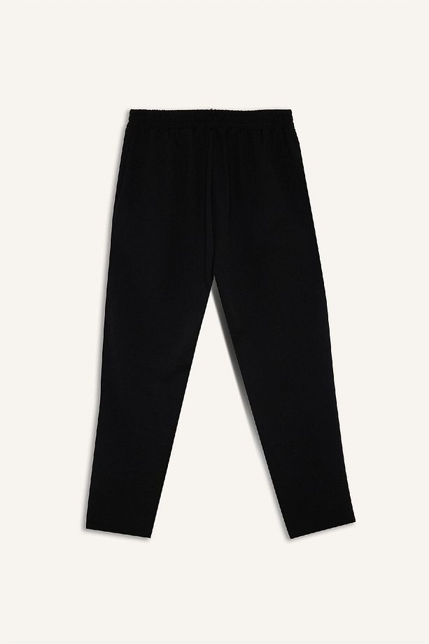 Krep Pantolon Carrot Fit Basic Düz Beli Lastikli Dar Paça Cepli D5950ax24wn - 8