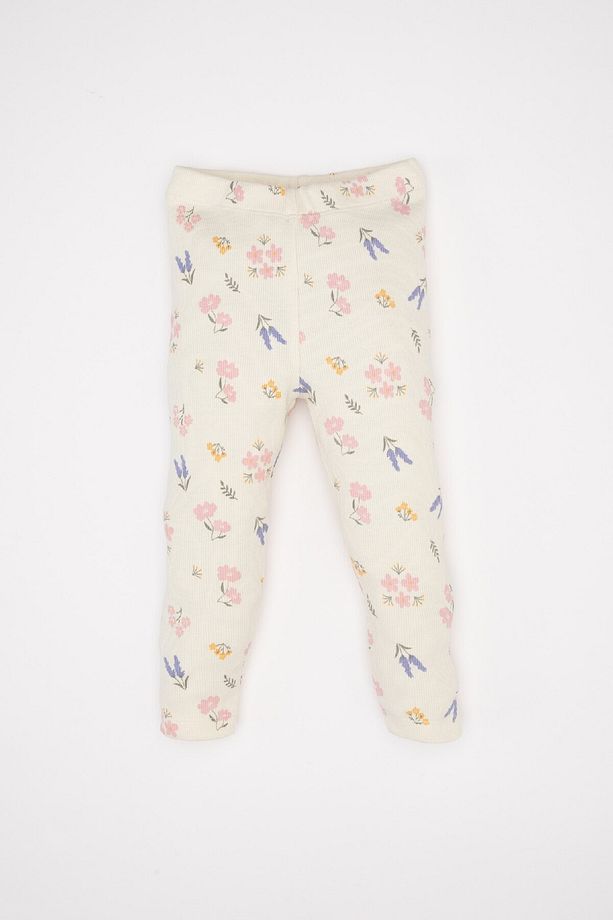 Kız Bebek Pijama Takımı Çiçekli Uzun Kollu Fitilli Kaşkorse Üst Beli Lastikli Uzun Alt D6803a5ns - 2