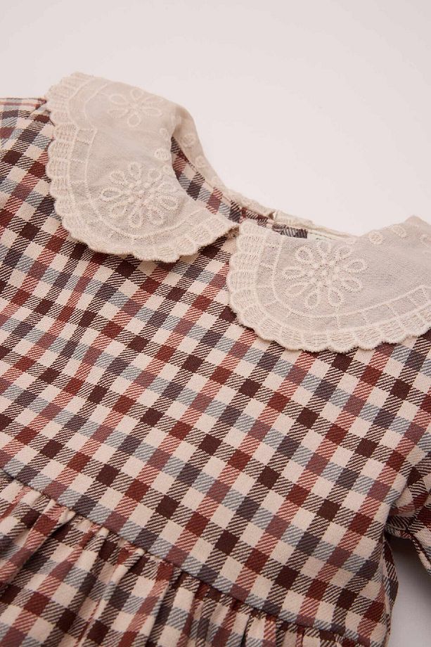 Kız Bebek Kareli Uzun Kollu Flanel Elbise D5594A524WN - 2