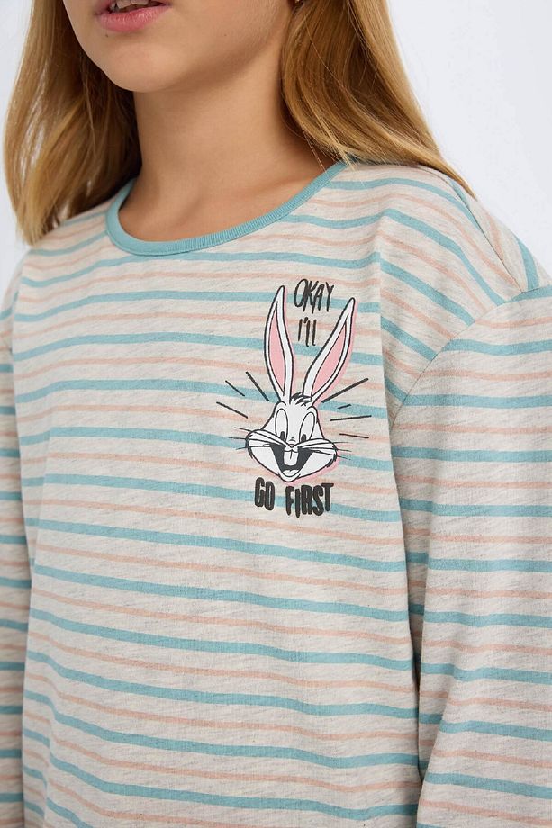 Kız Çocuk Pijama Takımı Looney Tunes Uzun Kollu Üst Uzun Alt D6062a824au - 4