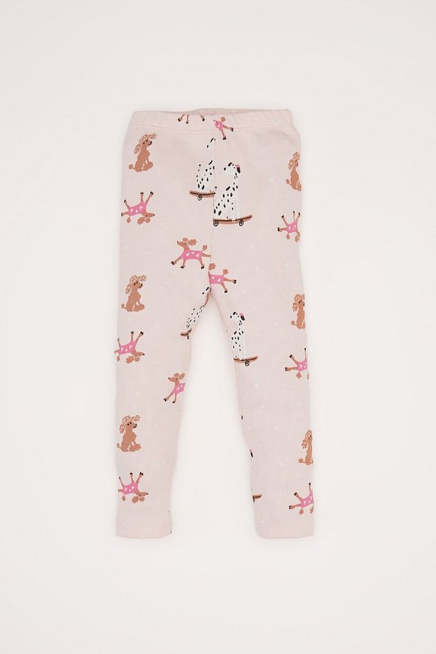 Kız Bebek Pijama Takımı Desenli Uzun Kollu Fitilli Kaşkorse Üst Uzun Alt D5374A524WN - 2