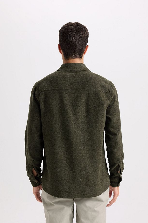 Regular Fit Oduncu Cep Detaylı Basic Düz Uzun Kollu Gömlek A5515ax24au - 6