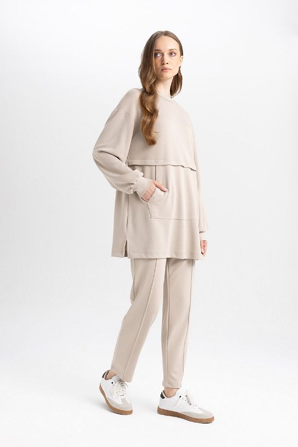 Regular Fit Rahat Kalıp Basic Düz Fitilli Çift Cepli Casual Pantolon B0044ax24au - 3