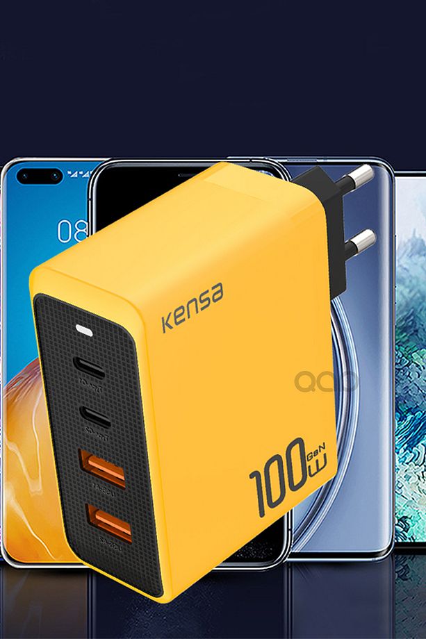 100W Gan3 Turbo Hızlı Şarj Cihazı Type-C QC PD 2xUsb-C 1xUsb-A (Gerçek 100 Watt) - 2