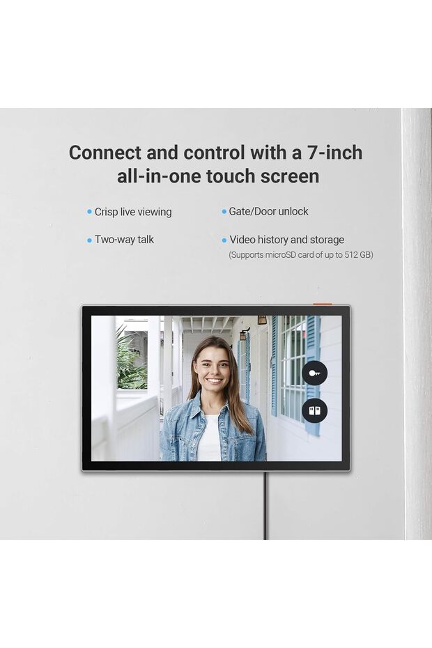 EZVIZ Battery Video Door Intercom with Solar Panel, 2K Intercom with Camera, 7 Inch Colour Touch Scr - 8