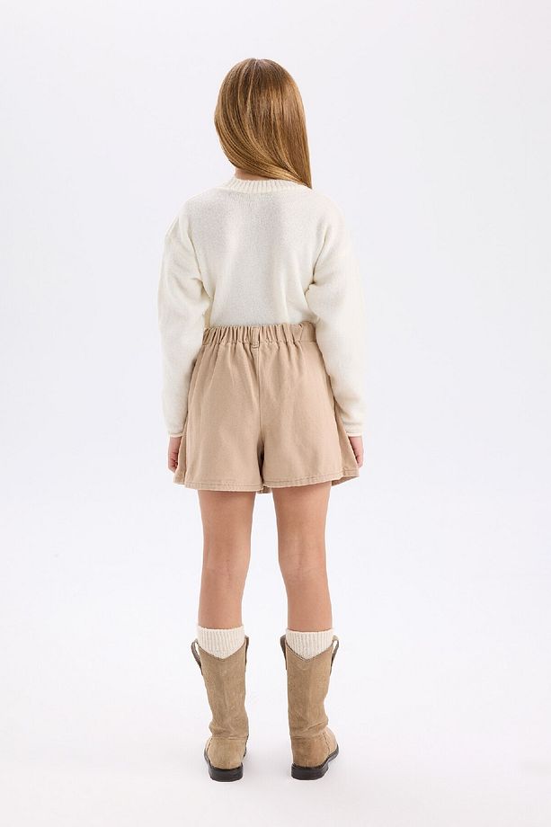 Kız Çocuk Pileli Gabardin Şort Etek D6042A824WN - 6