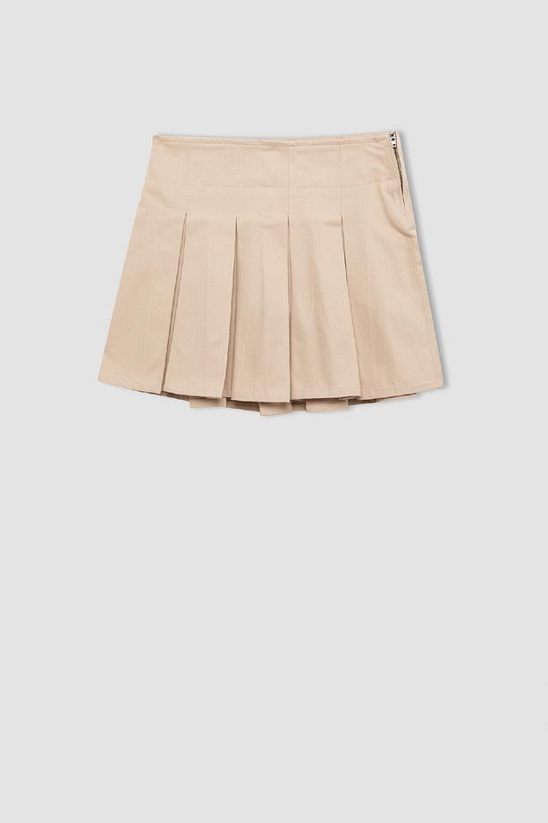 Coool Piliseli Normal Bel Basic Düz Gabardin Mini Etek D5265ax24au - 8