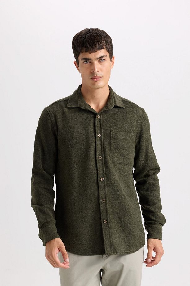 Regular Fit Oduncu Cep Detaylı Basic Düz Uzun Kollu Gömlek A5515ax24au - 4