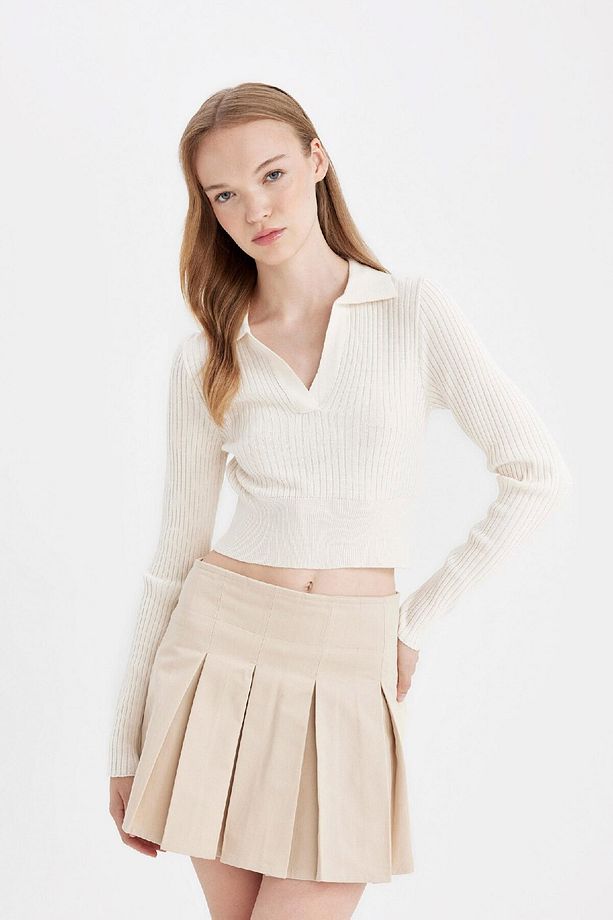 Coool Piliseli Normal Bel Basic Düz Gabardin Mini Etek D5265ax24au - 4